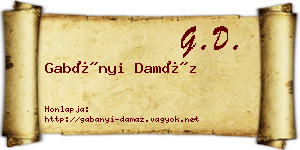 Gabányi Damáz névjegykártya